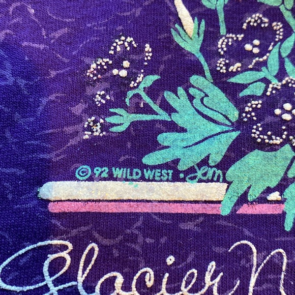 1992 Glacier National Park Floral T-Shirt: Size Medium - Picture 10 of 11
